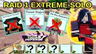 4 Units Beating RAID 1 EXTREME | New Buff Method | Solo Full Auto Skip | All Star Tower Defense