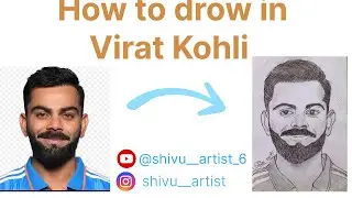 How to drow in Virat Kohli image