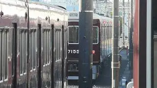 2024.12.04朝 阪急正雀車庫 速報版 JR側表に7523。現時点では客用ドア未交換？。34番線に7034F+7035F。通電し車内清掃？。5304-5404工場内へ。B建屋内で5002F通電中