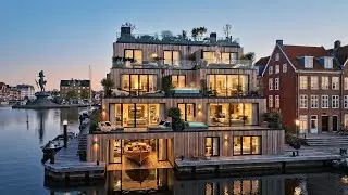Inside a $340M Copenhagen Canal Villa | Danish Hygge Modern Waterfront Paradise Tour 4K