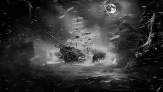 The Lost Ship in the Snowstorm - Lullaby of Cold Sea and Stormy Wind | Natural Sleep Sounds