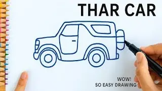 Hlw to draw a thar 🚘 #thar #drawing #art #artist #arttutorial #drawingtutorial #artwork 