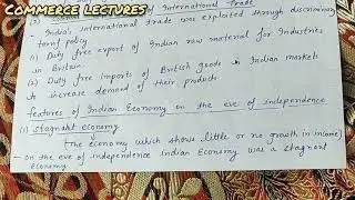 features of indian economy on the eve of independence || class 12 indian economic development