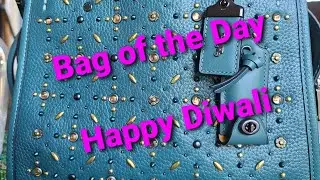 Happy Diwali: Bag of the Day: Coach Rogue 25 in Dark Turquoise with Rivets