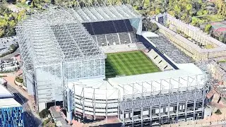 【4K】 St. James' Park Tour ⚽️ Home Of NEWCASTLE UNITED FOOTBALL CLUB  🏟  Google Earth 🌎With Captions