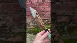Kiritsuke 180mm Damascus copper and brass . Handle stab wood  #OGknivesworkshop #damascuscopper