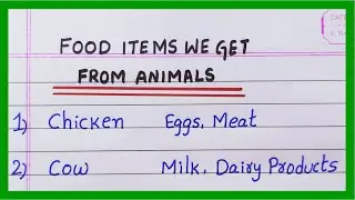 Food Items we get from Animals | In English