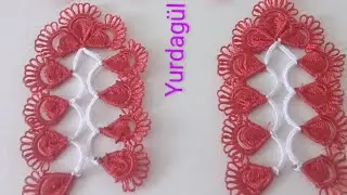 yepyeni 💯dolgulu ✅mekik oyası✅ havlu kenarı yapımı 1.video