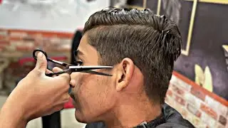 ASMR NEW STYLE HAIRCUT IN REAL BARBER 💈SHOP BY YOUNG BARBER VERY RELAXING AND SLEEPING SOUND 