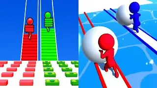 Bridge Race VS Snow Race 🏃&zwj;♀️🔵🏃&zwj;♂️All Levels Gameplay Android, ios (Part 32)