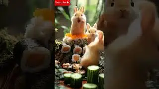 Animals Enjoy Sushi with Love  #funadventure #cuteanimals  #SushiParty #wholesomevibes #japan