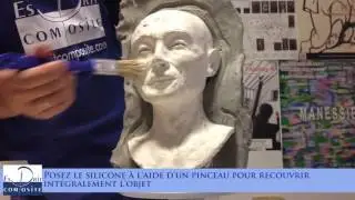 Comment faire ? Moulage en 2 parties d'une t&ecirc;te sculpt&eacute;e en silicone
