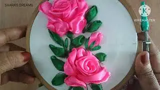 Ribbon Embroidery Rose Flowers |3D Flower