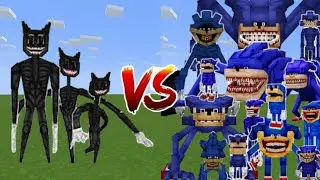 Trevor Henderson V2 Cartoon Cat VS All Sonic Tapes Minecraft PE – Epic Horror Battle