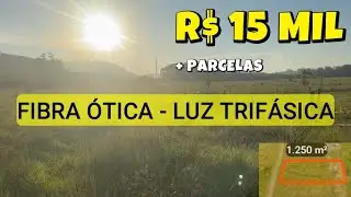 [913] TERRENO RURAL 1.250 M&sup2;, LUZ, INTERNET POR FIBRA &Oacute;TICA, PERTO DA RS 474 R$ 15 MIL + PARCELAS