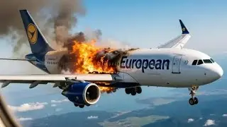 A large European plane caught fire on its wing while flying in the sky।