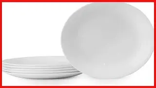Corelle Frost White Lunch Plate Set for 6  8 5 Inch Eco Friendly, Round Lunch or Dinner Plates are