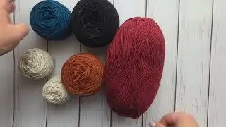 Stocks of tweed sock yarn.