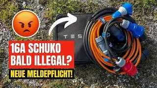 UNFASSBAR! 16A Schuko-Steckdosen fürs E-Auto müssen bald angemeldet werden!
