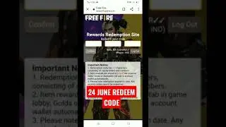 Today Redeem Code | 24 June | Free Fire Rewards | #shorts