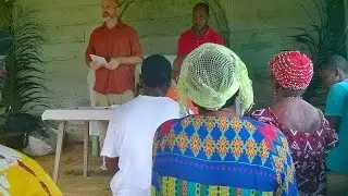 Mike preaching at a church in the jungle