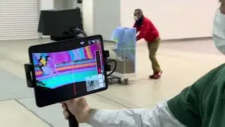 A handheld 3D-LiDAR can scan big space in real-time.