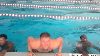 Price Top Notch Sports Performance training Lee College Basketball team in pool.