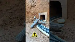 🚆 Train Faces Danger &ndash; Fallen Tree Blocks Tunnel Track | Realistic Diorama Scene