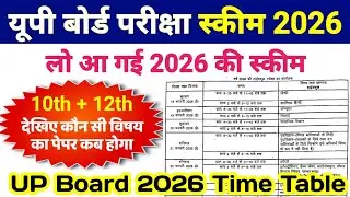 यूपी बोर्ड परीक्षा डेट शीट 2026 | up board exam date 2026 | up board time table 2026 | scheme 2026