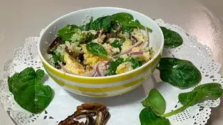 Couscous salad with orange and dates very delicious and different سلطه كسكسي بالبرتقال والبلح