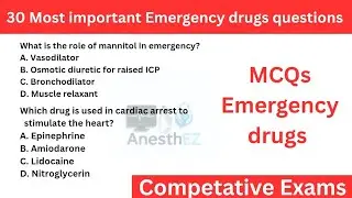 Emergency drugs mcqs | ICU,OT competitive exams #nursing #anesthesia #pharmcist #medical #examprep