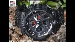 USA SURVIVAL PARACORD WORLD - DUAL TIME ANALOG DIGITAL SURVIVAL WATCH - Customized Survival Bands