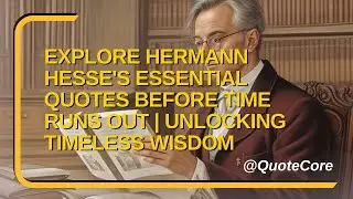 Explore Hermann Hesse's Essential Quotes Before Time Runs Out | Unlocking Timeless Wisdom #quotecore