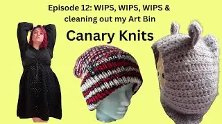 Canary Knits Episode 12:| WIPS, WIPS, WIPS | Finished Holiday Presents | Cleaning out my Art Bin