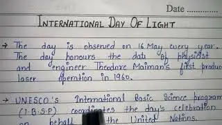 International Day of Light | Write an Essay on International Day of Light