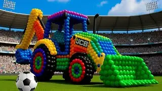 The mascot vibrato assistant JCB and Tractor placed on the football field is popular, co produced