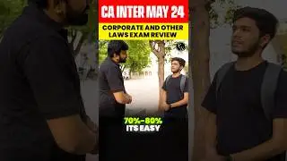 CA Inter Corporate and Other Laws Exam Review 🔥🔥 #Shorts #CAInterExam #PW