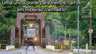 Semáforo fechado! Veja como o trem domina a ponte sobre o Rio Grande