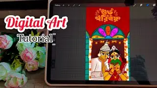 Bengali wedding illustration tutorial/ Digital painting tutorial #trending #digitalart #procreate