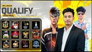 INFLUENCER QUALIFY SEMI FINAL 🔥 | Free Fire Live Tournament | Top Influencer Battle