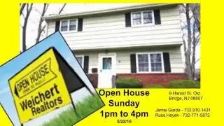 9 Harold St.  Old Bridge NJ 08857, Open House Sunday 5/22/16, 1-4, Russell Hayek Weichert Realtors