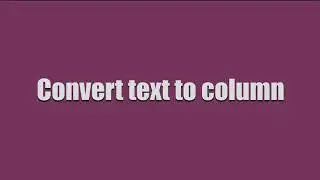 Text to column function in excel