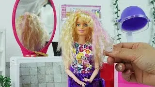 Barbie Dolls Hair Style Salon Tutorial | ASMR / Braids Perm & Cut