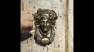 Anatolica Grecian Goddess Door Knocker Regency Dionysus Face Brass 7.1 inches,Antique Bronze Finish