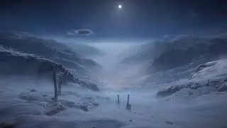 Snowy Mountain Night Ambience for Relaxation, Studying & Sleep | Wind & Bells
