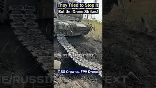 FPV Drone Destroys Immobilized T-80 Tank After Mine Strike