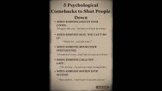 5 Psychological Comebacks to Shut People Down