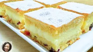 Creamy Custard Cake with Dried Fruit -Soft Golden & Melt In Your Mouth Dessert