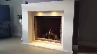 Bell fires Classic Small with Limestone Fireplace