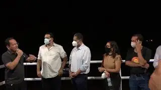 O prefeito falou  da sua emo&ccedil;&atilde;o em chegar na orla de Muiniz Ferreira